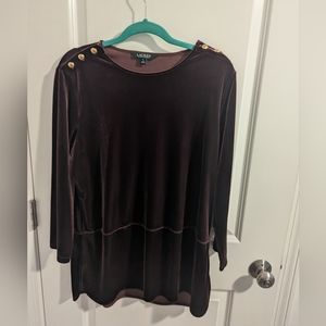 Ralph Lauren Crushed Velvet long sleeve top